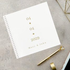 Minimalist Wedding Guest Book with Gold Lettering Notitieboek