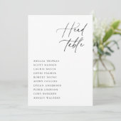 Minimalist Wedding Head Table Seating Card Kaart (Staand voorkant)