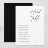 Minimalist Wedding Head Table Seating Card Kaart (Voorkant / Achterkant)