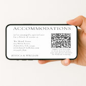 Minimalist Wedding Hotel Accommodation QR Code Kaart