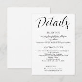 Minimalist Wedding  Informatiekaartje (Voorkant / Achterkant)