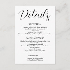 Minimalist Wedding  Informatiekaartje