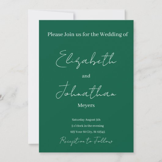 minimalist Wedding Invitation Kaart (Voorkant)