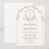 Minimalist Wedding Invitation Kaart (Voorkant / Achterkant)