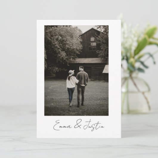 Minimalist Wedding Invitation Kaart (Staand voorkant)