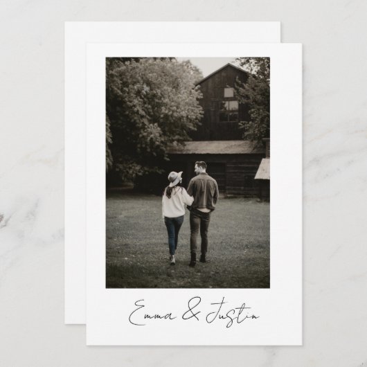 Minimalist Wedding Invitation Kaart (Voorkant / Achterkant)