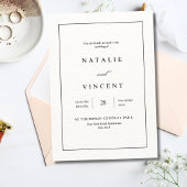 Minimalist Wedding Invitation Neutral Elegant Chic Kaart