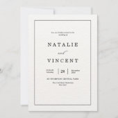 Minimalist Wedding Invitation Neutral Elegant Chic Kaart (Voorkant)