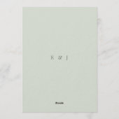 Minimalist Wedding Invitation Pale Sage Kaart (Achterkant)
