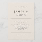 Minimalist Wedding Invitation Soft Beige Kaart (Voorkant)