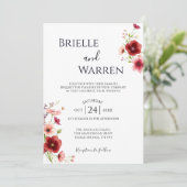 Minimalist Wedding Invitation Wild Flowers Kaart (Staand voorkant)