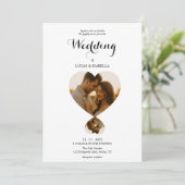 Minimalist Wedding Invitation with Photo Kaart (Staand voorkant)