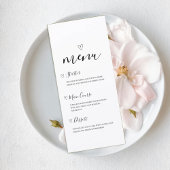 Minimalist Wedding Menu Card