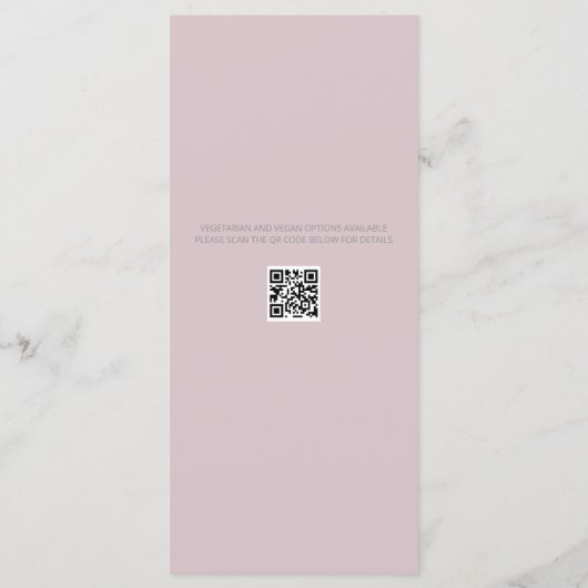 Minimalist Wedding Menu Dusky Rose (Achterkant)