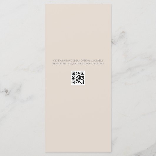 Minimalist Wedding Menu Soft Latte (Achterkant)