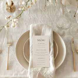 Minimalist Wedding Menu Soft Latte