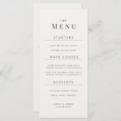 Minimalist Wedding Menu | Warm White (Voorkant / Achterkant)