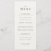 Minimalist Wedding Menu | Warm White (Voorkant)