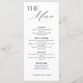 Minimalist Wedding Menu with Modern Calligraphy (Voorkant)