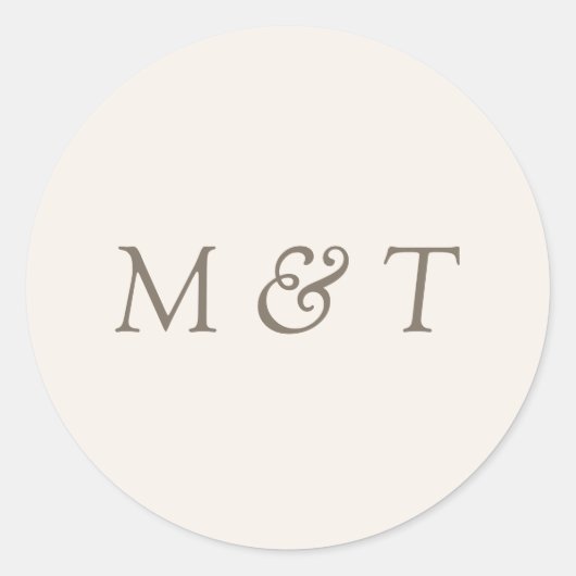 Minimalist Wedding Monogram Envelope Seal Sticker (Voorkant)