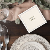 Minimalist Wedding Napkin with Names Servet