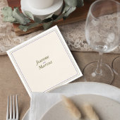 Minimalist Wedding Napkin with Names Servet