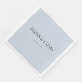 Minimalist Wedding Napkins | Dusky Blue Servet (Hoek)