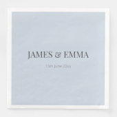 Minimalist Wedding Napkins | Dusky Blue Servet (Voorkant)