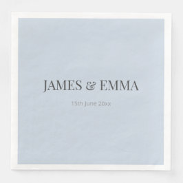 Minimalist Wedding Napkins | Dusky Blue Servet