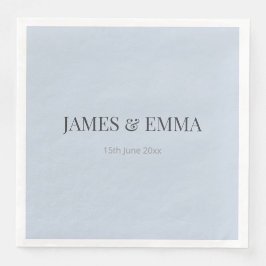 Minimalist Wedding Napkins | Dusky Blue Servet (Voorkant)