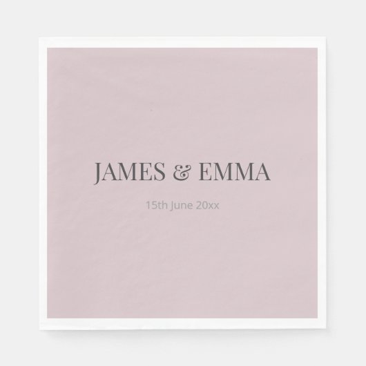 Minimalist Wedding Napkins | Dusky Rose Servet (Voorkant)