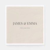 Minimalist Wedding Napkins | Soft Latte Servet (Voorkant)