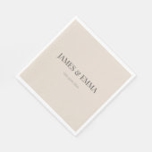 Minimalist Wedding Napkins | Soft Latte Servet (Hoek)