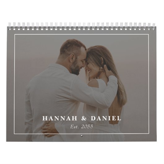Minimalist Wedding Newlyweds Photo Collage 2026 Kalender (Hoes)