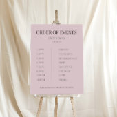 Minimalist Wedding Order of Events Dusky Rose Poster
