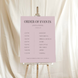 Minimalist Wedding Order of Events Dusky Rose Poster