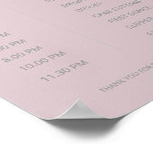 Minimalist Wedding Order of Events Dusky Rose Poster (Hoek)