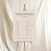 Minimalist Wedding Order of Events Soft Latte Poster
