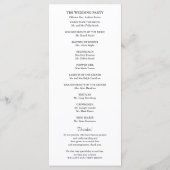Minimalist Wedding Order of Service Program Programmakaart (Achterkant)