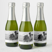 Minimalist Wedding Photograph Sparkling Wine Label Sparkling Wijnetiket (Flessen)