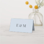 Minimalist Wedding Place Cards | Dusky Blue Plaatskaartje (Achterkant)
