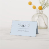 Minimalist Wedding Place Cards | Dusky Blue Plaatskaartje (Voorkant)