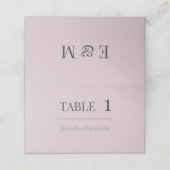 Minimalist Wedding Place Cards | Dusky Rose Plaatskaartje (Buitenkant ongevouwen)