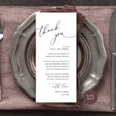 Minimalist Wedding Place Setting Thank You Card Programmakaart