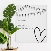 Minimalist Wedding Poster with String Lights