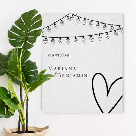 Minimalist Wedding Poster with String Lights