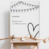 Minimalist Wedding Poster with String Lights