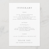 Minimalist Wedding Program Card with Monogram Bedankkaart (Achterkant)
