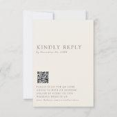 Minimalist Wedding Reply Online QR Code Taupe RSVP Kaartje (Voorkant)