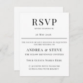 Minimalist Wedding RSVP Card | Elegant Classic (Voorkant / Achterkant)
